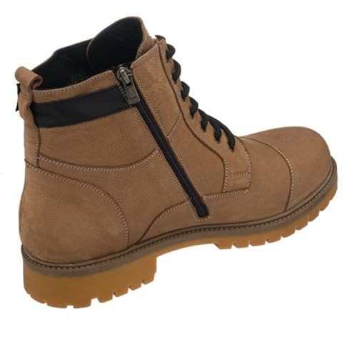 DALGALA Men's Big Size Sand Brown Nubuck Casual Ankle Boots Lace up Comfortable Walking Boots3