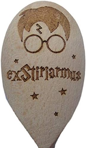 FastCraft HARRY POTTER INSPIRED EXSTIRIAMUS WOODEN BAKING SPOON WOOD KITCHEN COOKING BIRTHDAY PRESENT FAN GIFT WIZARD MUGGLE SCAR LASER ENGRAVED