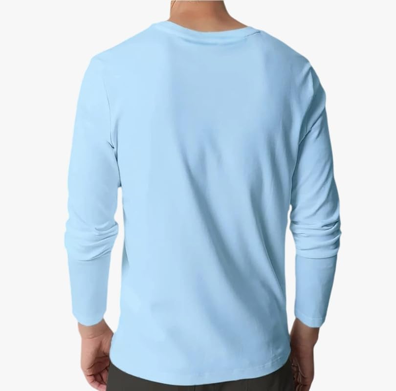 Image of Men's Slim Fit Full Sleeve Round Neck Pure Cotton T-Shirt
