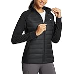 baleaf Women's Running Jacket Winter Lightweight Water Resistant Puffer Coat Fall Cold Weather Hiking Zip Pockets