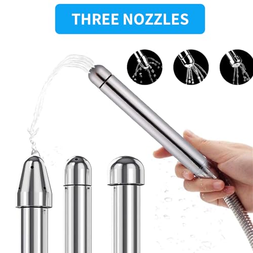 Image of Shower Enema System with 59 Inches Hose, Diverter, Water Control Valve for Men and Women Portable Cleaning, Enema Nozzle Kit Cleaner Attachment
