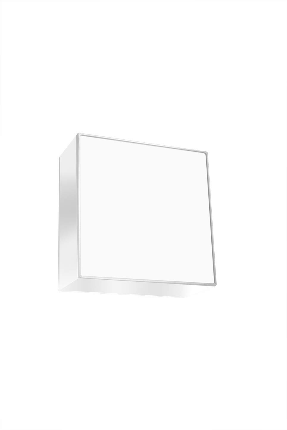 SOLLUX lighting HORUS Plafoniera Quadrata Bianca - Plafoniera con 1 Sorgente Luminosa E27 - Lampadina Non Inclusa - Lampada Moderna per Interni Contemporanei - 25/25/11 cm