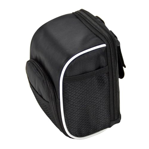 NAMOARLY 折りたたみ可能な自転車用ハンドルバーバッグ 防水耐久性素材 通勤 アウトドア対応 フロント収納ポーチ 多機能収納 小型ブラック
