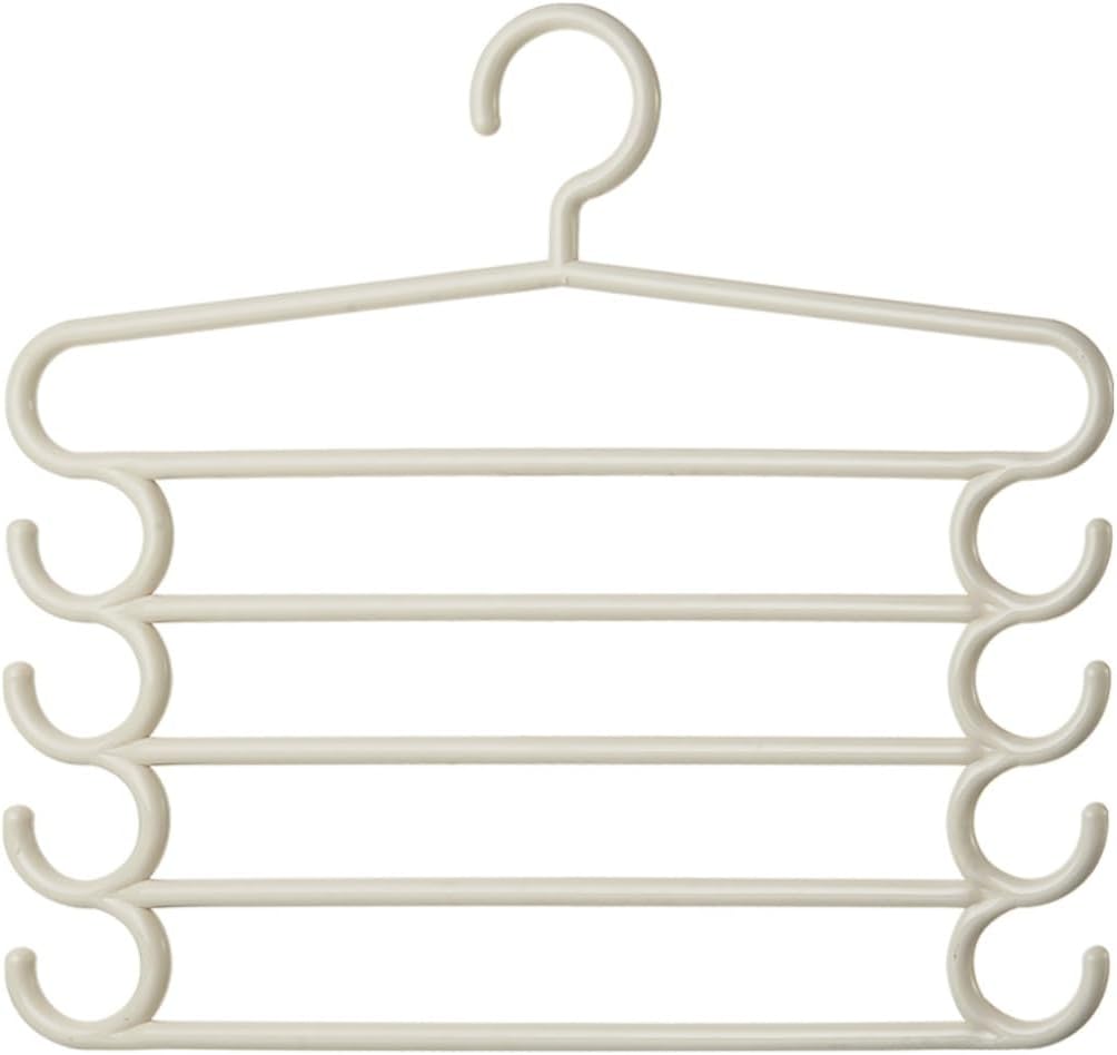 Adult Coat Hangers 5 Layers Non Slip Pants Hangers, 4Pcs Clothes Hanger Closet Storage Organizer for Coats Jeans Wardrobes Coat Rack Rails,A-4pcs