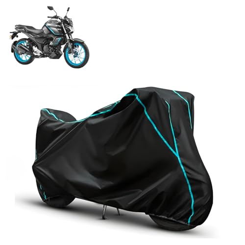 LUBANAZ Water Resistant Bike Cover for Yamaha FZ S Hybrid All Weather, UV Heat Resistant, Dustproof, Triple Stitched, Windproof Elastic Bottom