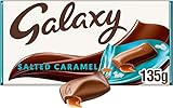 Galaxy Chocolate Bar, Salted Caramel & Milk Chocolate, 135g, Ideal for Christmas Chocolate Gifts, Snacks or Hamper