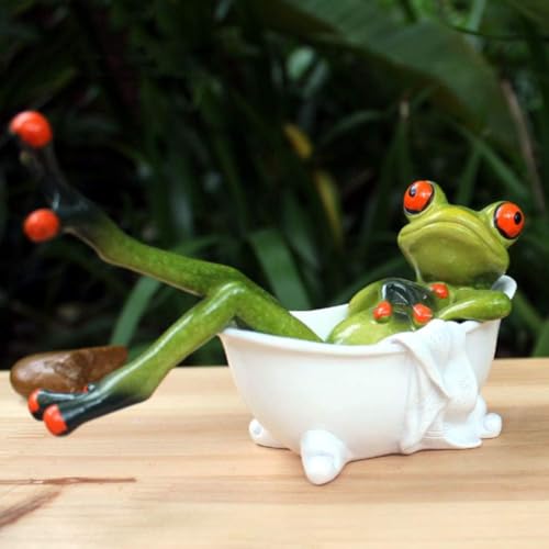 Estatua Decorativa Rana Verde para Baño y Dormitorio miniatura 5