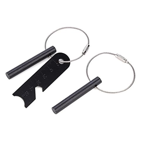 Wandeli Survival Drilled Ferro Rod Flint Fire Starter Rods striker scarper with Keychain Ring 3.14 Inch Pack of 2 Cover