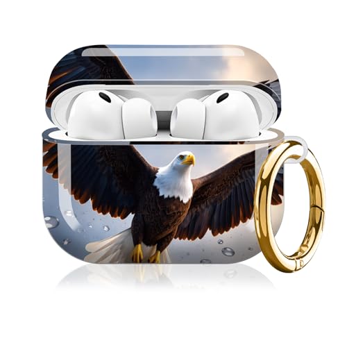 KLLRO RUO�P�[�X AirPod Pro 3����Ή� ���킢�� �t���v���e�N�V���� �n�[�h�J�o�[ �L�[�`�F�[���t�� ���f�B�[�X �K�[���Y Airpod Pro ��3���� 2025(Eagle Soaring)�p�ϏՌ��P�[�X