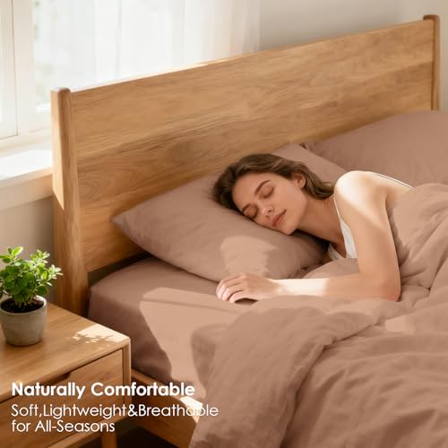 CozySmile Twin Sheet Set - 3 Piece Super Soft Breathable Bed Sheet & Pillowcase Set, 16" Deep Pocket Hotel Luxury Wrinkle Free Easy Care Bedding Sheets, Brown by CozySmile - Used condition - Image 4