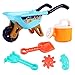 PINYUE Giocattolo da Spiaggia per Set da Gioco con la Sabbia con Carrello Annaffiatoio, rastrello, Pala e 2 Mini stampi, Dotato di Borsa a Rete per Bambini