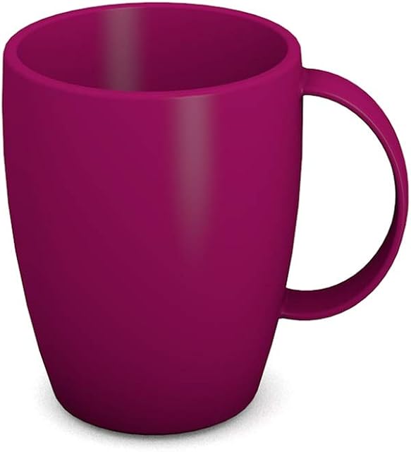 Ornamin Mug with Handle 260 ml Blackberry (model 420) | sturdy coffee mug made of plastics, coffee cup, reusable mug