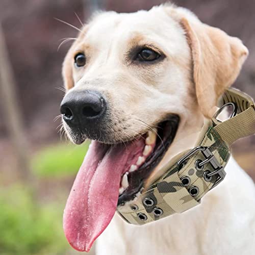 Personalized Tactical Dog Collar Handle With Name Phone Number Tags, Custom Military Pet Collars For Medium Large Breeds #TOP5