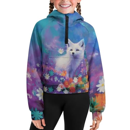 Hoodies for Teen Girls Graphic Sweatshirts for Kids Zip Up Pullover Cute Clothes Falll Jackets with Pockets 5-14