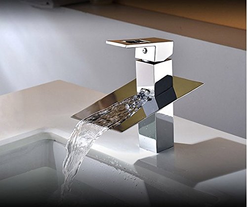 Robinet mitigeur de lavabo jet cascade avec cartouche céramique pour vasque