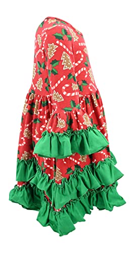 Image of Girls Long Sleeve Ruffled Dresses for Toddlers and Kids