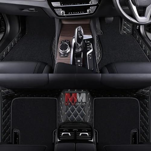 Image of Mr Mattie 7D Car Floor Mat Compatible with Ford Ecosport (2017-2025), Black /Gold