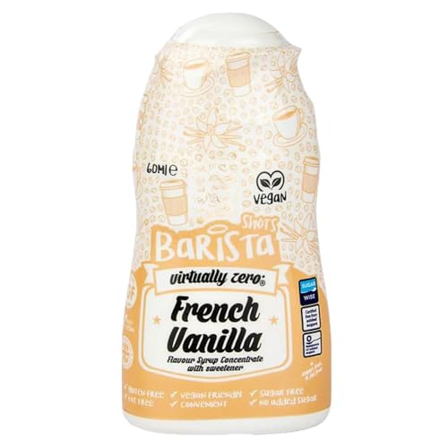 French Vanilla Flavour Syrup Concentrate Vegan Barista Shots 60ml Pack of 1 Compatible with Skinny Coffee Fat Gluten Sugar FREE Travel Size with Welari Thank You Card | (1pack) (60ml)