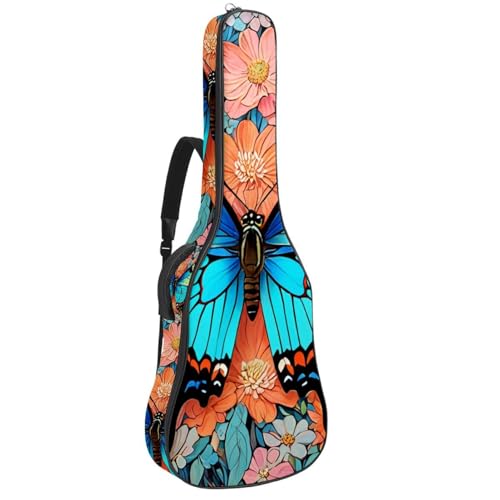 Sac de transport pour guitare acoustique étanche et fleuri pour musicien nomade