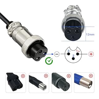 YZPOWER 67.2V 3Amps Lithium Battery Charger for 60v 16S li-ion Battery Pack with 12mm(0.47in) Connector,60v Lithium Power Charger Adapter