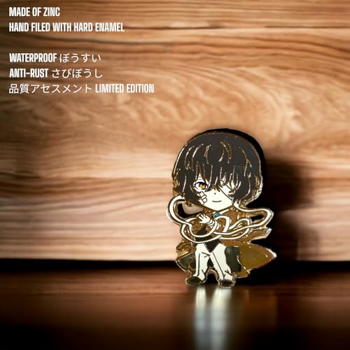Image of Bungo Stray Dogs Enamel Pins - Osamu Dazai Pin & Manga Keychain Merch - Hard Enamel Figure Pin