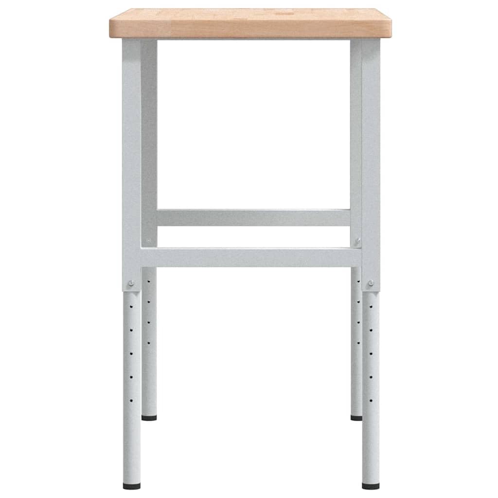 vidaXL Banco de Trabajo Rectangular Madera Maciza 100x60x(73-99,5) cm