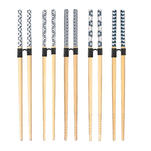 Cosmeria Set di Bacchette per Principianti, Include 5 Bacchette Riutilizzabili per Allenamento e 5 Supporti, Facile da Usare per Adulti e Bambini