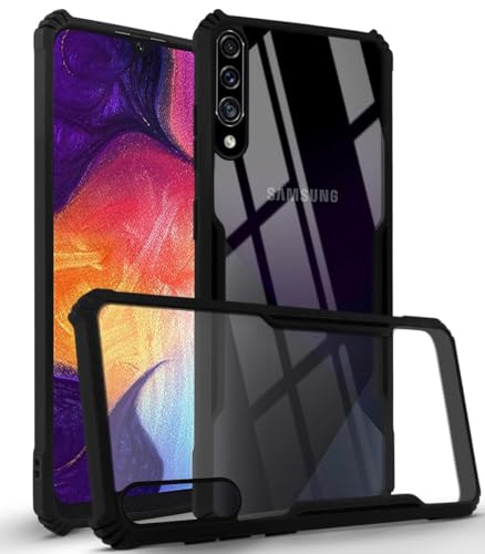 Image of Jkobi Hybrid Back Cover Case for Samsung Galaxy A30s (Shockproof with Polycarbonate Clear Panel | Professional Black)