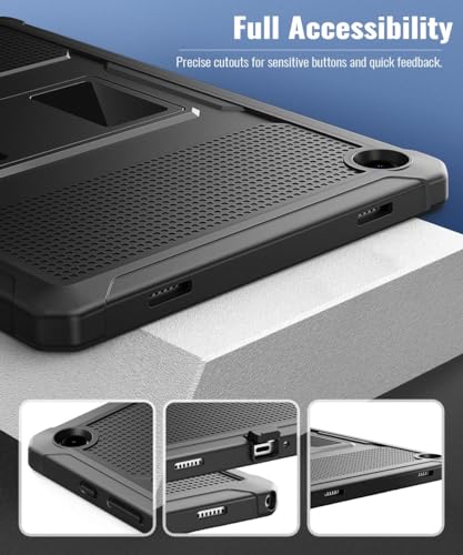 Image of MoKo Shockproof Case Fit Samsung Galaxy Tab A9+ / A9 Plus 11 Inch, Black | Full Body Rugged Stand Back Cover with Built-in Screen Protector for Galaxy Tab A9+ / A9 Plus Tablet
