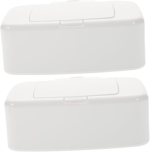 ibasenice Caja de almacenamiento de 2 recipientes con tapas, soporte de papel higiénico, dispensador de pañuelos húmedos, estuche de almacenamiento
