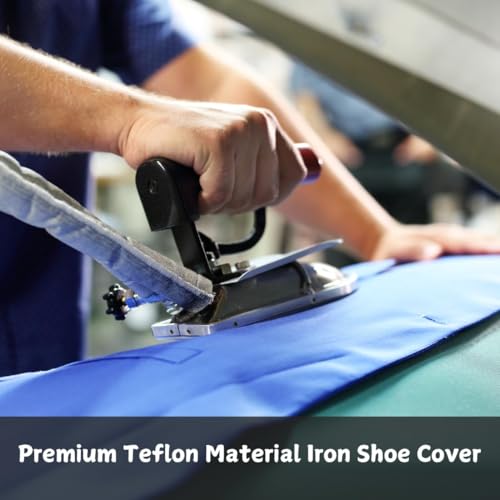 Image of Durable Iron Shoe Protector | Heat-Proof Ironing Accessory Steam Textile IronsTeflon Steam Iron Cover Perfect Fit for | Seamless Press Cover (SILVER METAL, STB-200 teflo shoe)