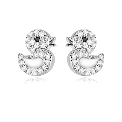 Cute Duck Stud Earrings for Women Dainty Cartoon Animal Yellow