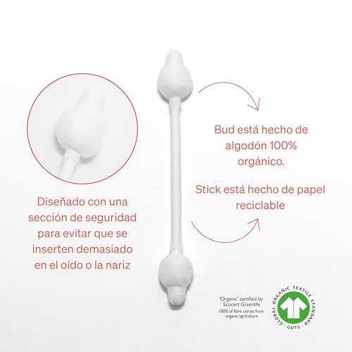 Miniatura 2 de Bastoncillos De Seguridad Para Bebés De Love Noobs, Bastoncillos De Algodón 100 Orgánicos Para Bebés, 240 Piezas, Bastoncillos Ultra Suaves Para Oídos, Ideal Para Toda La Familia