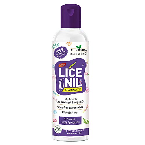 LiceNil Premium Lice & Nits Treatment Shampoo with Neem & Tea Tree Oil Kit includes comb Pack of 1, 118 ml