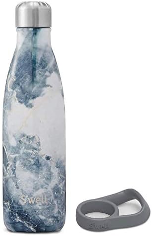 S'well Stainless Steel Water Bottle With Travel Handle - 17 Fl Oz - Blue Granite - Triple-Layered Vacuum-Insulated Containers Keeps Drinks Cold for 41 Hours and Hot for 18 - with No Condensation