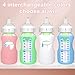 Mity rain 4 Pack Silicone Sleeves for Dr. Brown's Glass Bottles 8OZ - Anti Breakage Baby Bottle Holder, Compatible with Dr. Brown's Glass Bottles for Babies (9OZ)