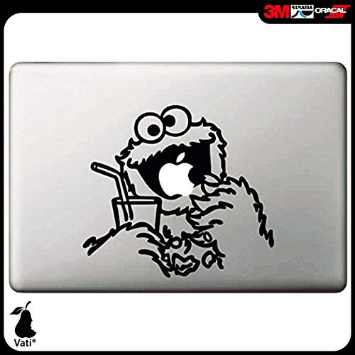 Vati Hojas desprendibles Carácter Creativo de la Historieta de Apple Comer Sticker Decal Skin Arte Negro para Apple Macbook Pro Aire Mac 13