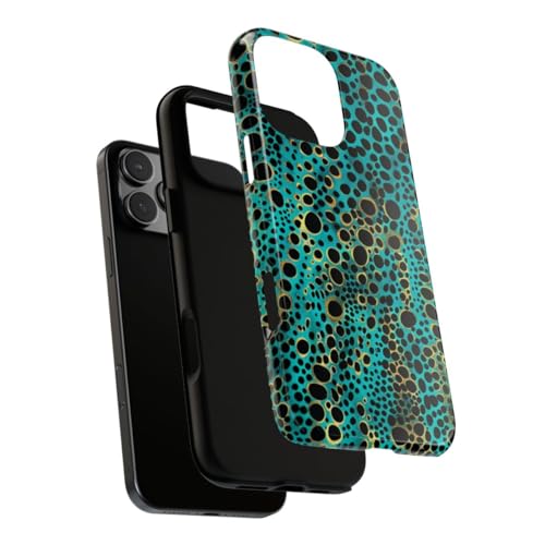 Coque rigide iPhone 16 Pro Max turquoise et noir finition brillante premium - 3