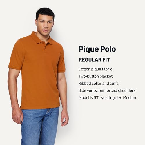 Image of Amazon Essentials Men's Regular-Fit Short Sleeve Cotton Pique Polo Shirt (Available in Big & Tall)