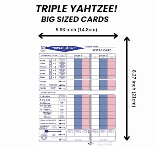 500 Premium Triple Score Sheets Cards Pads