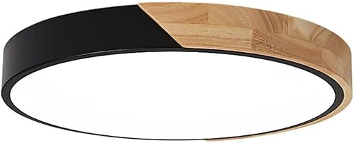HDGNKG Lámpara de techo LED redonda delgada de montaje empotrado moderna lámpara de techo de tres colores lámpara de techo creativa de madera maciza