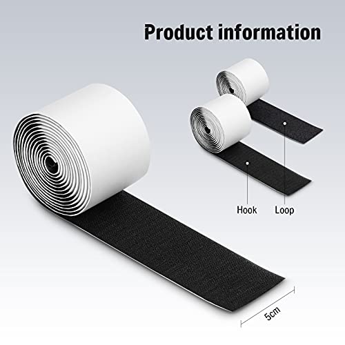 Donner Pedal Board Tape, Pedalboard Mounting Tape for Guitar Pedal Board Length 2M Width 5CM Hook + Loop, Self Adhesive