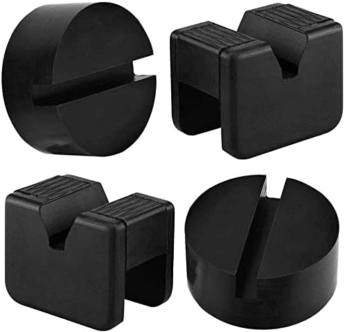 YSSHUI 4 Pack Jack Rubber Pad Adapter for for Jack Stand, Universal Rubber Slotted Frame Rail Pinch welds Protector 2 Types Sparta Floor Jack Pad Adapter