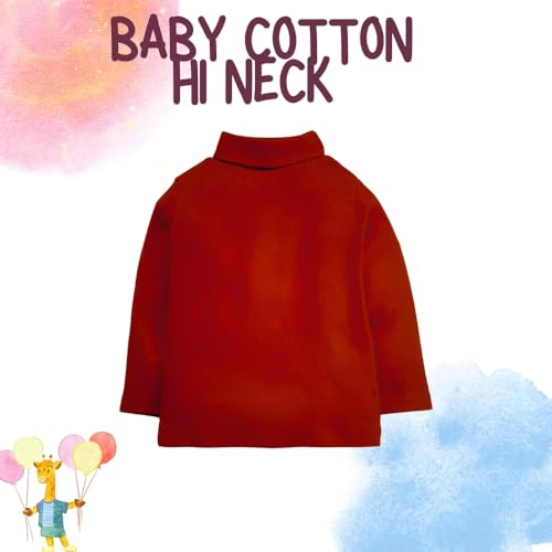 Image of REVOLTEK Boy's and Girl's 100% Cotton Full Sleeve Turtle High Neck T-Shirts Pack of 2