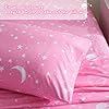 JSD Gradient Pink Moon Stars Kids Sheet Set Twin Size, 3 Piece Space Theme Microfiber Sheets Deep Pocket #4