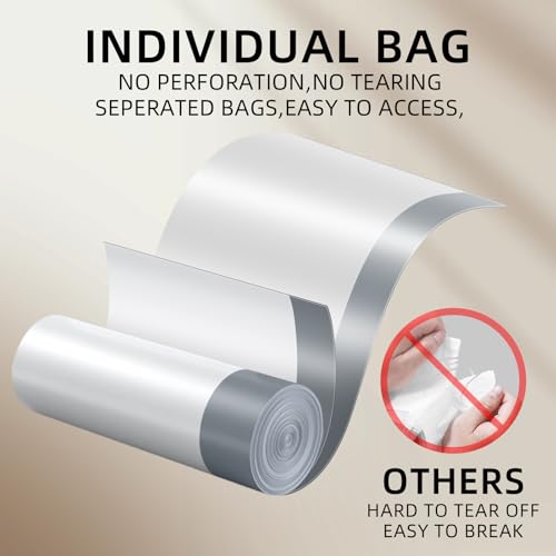 Image of KSSKSS 4 Gallon Mini Drawstring Trash Bags, Small Garbage Bags by KSSKSS, Code a fit 15-22 Liter, 4-6 Gal, White Trash Bin Liners for Home Office Kitchen Bathroom Bedroom, 120 Counts