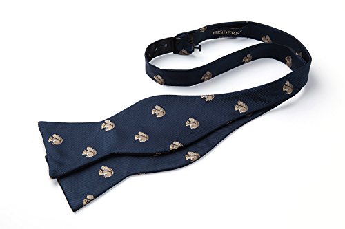 Image of HISDERN Bow Ties for Men Self Tie Animal Bowties Pocket Square Woven Silk Fun Bowtie Handkerchief Set for Wedding Party