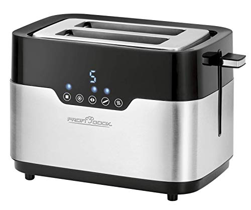 Edelstahl Toaster 2 Scheiben mit Brötchenaufsatz 2er Touch Bedienung (Thermostat, 920 Watt, 2 breite Toastschlitze…