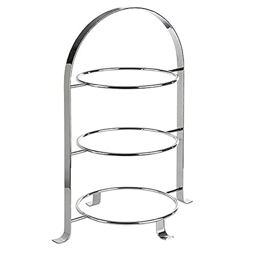 APS Serviergestell – hochwertige Etagere aus verchromtem Metall für 3 Teller mit einem Ø von max. 27 cm – Gesamthöhe 43 cm (Teller nicht enthalten)