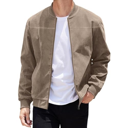 Chaqueta ligera casual para hombre en ante sintético miniatura 4